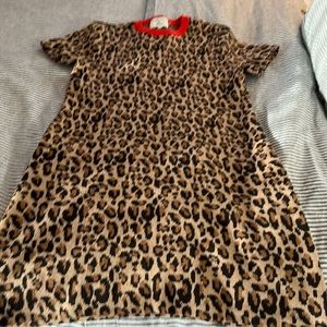 Knit leopard print dress